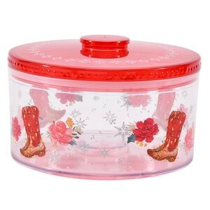 Pioneer woman christmas cowboy boot floral treat Container
